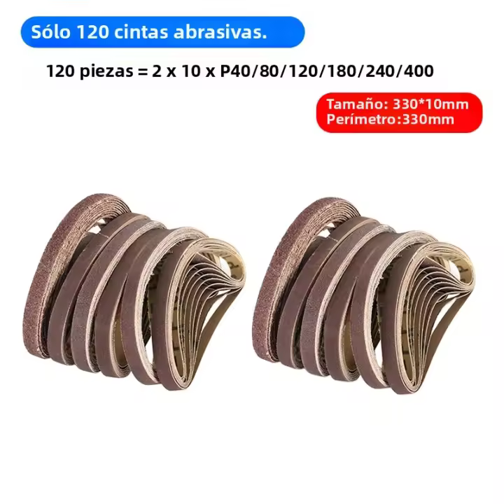 Bricolaje Herramienta De Pulido Y Lijado 3/8" Air Belt Sander Con Muela De Engranaje Para Compresor Aire Pneumática Herramienta De Lijado 330x10mm - 1