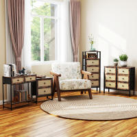 HOMCOM Mesa Consola Mueble para Recibidor con Estante Abierto y 2 Cajones Frontales de Ratán Consola para Recibidor Entrada Pasillo 80x30x75 cm Marrón Rústico - details 3