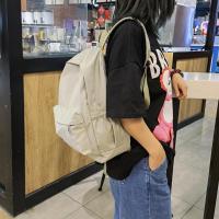 Mochila De Viaje Diario Para Mujer De Gran Capacidad En Color Sólido Con Cierre De Cremallera De Nylon Mochila Escolar Con Manijas Suaves Tamaño Grande 41x30x12cm - details 4