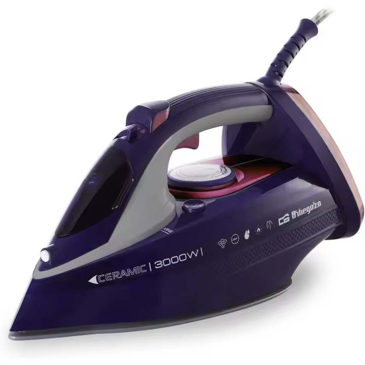 Orbegozo SV 3000 – Plancha de Vapor con Suela cerámica, 3 Modos de Planchado, Vapor Vertical, 450 ml de depósito, pulverizador de Agua, 3000 W de Potencia - 1