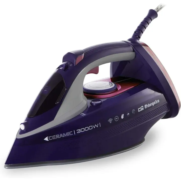 Orbegozo SV 3000 – Plancha de Vapor con Suela cerámica, 3 Modos de Planchado, Vapor Vertical, 450 ml de depósito, pulverizador de Agua, 3000 W de Potencia - 1