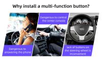 Junsun Tech Botón universal inalámbrico de control en el volante para Autoradio Android, controlador de 10 funciones clave con luz LED - details 1