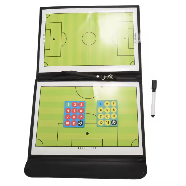 Tablero táctico de fútbol portátil, tablero de enseñanza útil de cuero plegable, 2,5 equipos de asistencia de entrenamiento - 1