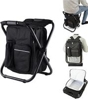 Silla Mochilero Plegable 2 en 1 Bolsa Refrigeradora Portátil al Aire Libre Asiento de Picnic para Senderismo Taburete de Jardín BBQ Taburete Compacto Capacidad de Carga 100 Kg - details 3