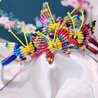 Pulsera Tejida a Mano Con Mariposa Para Niñas Juego De Colores Gradiente Joyería Moda Encantadora Con Diseño Geométrico - details 4