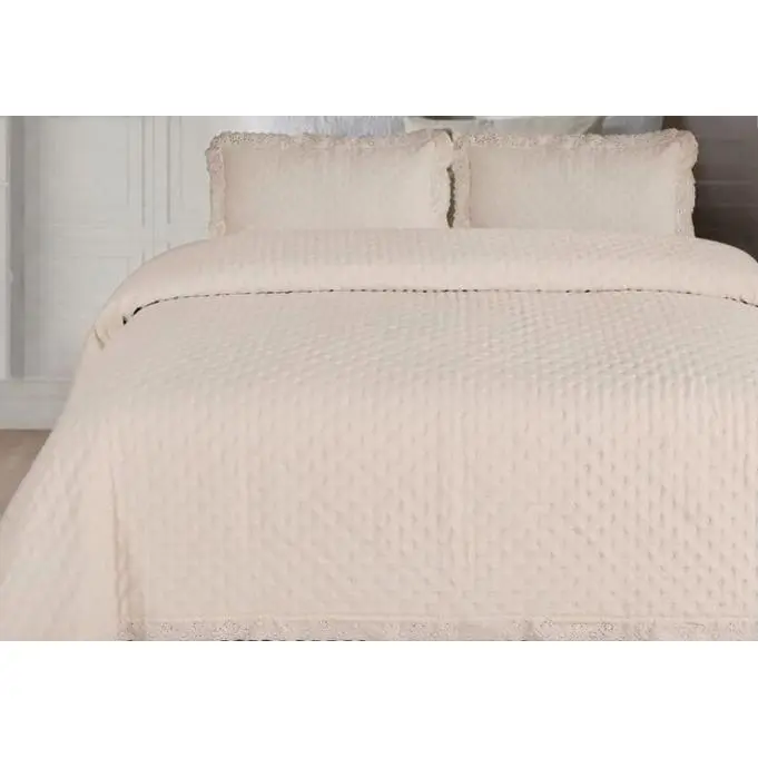 Colcha Bouti, Modelo Verona, Color Beige, Varios tamaños disponibles, Miracle Home - 1