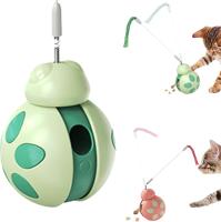 Juguete tambaleante, juguete interactivo de equilibrio para gatos, juguete con forma de escarabajo con juguete para gatos, juguete para gatos de interior, dispensador de bocadillos para que los gatitos hagan ejercicio y se aburran, alimentación de mascota - details 0