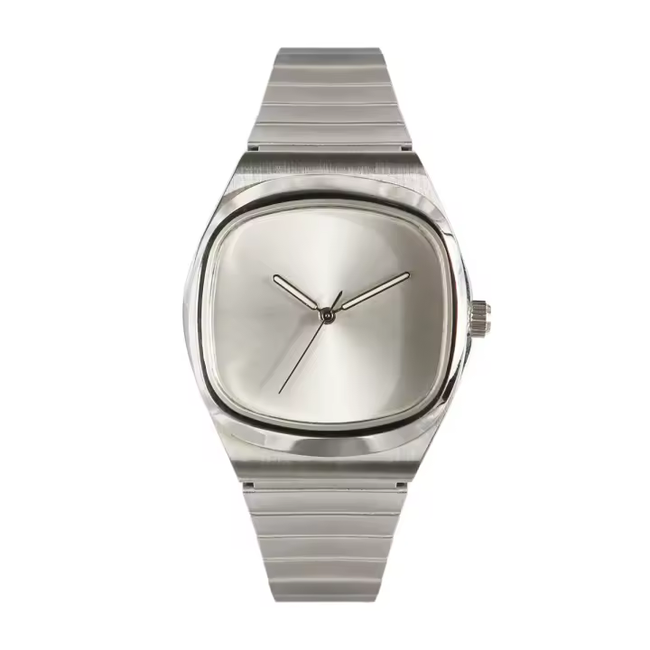 Reloj De Cuarzo Para Parejas 2024 Diseño Bauhaus Dial Cuadrado Reloj De Hombre Acero Inoxidable Resistente Al Agua Estilo Simple - 1