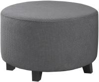 Cubierta De Terciopelo Polar Elástica Para Pie De Silla 1PC Cubierta De Ottomán Redonda De Spandex Protector De Pie De Silla Para Sala De Estar Hogar - details 27
