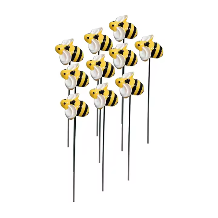 10 Piezas De Palos De Jardín Decorativos Abeja Jardín Pila De Macetas Jardín Paisaje Impermeables Ornamentos Para Camino Exteriores Y Interiores Miniaturas De Flores - 1