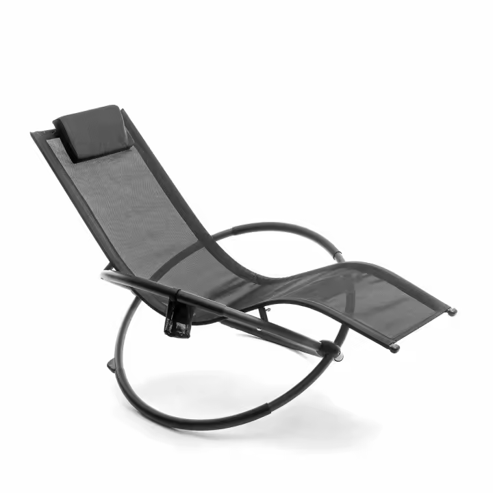 InnovaGoods® Mecedora Plegable con cojín extraíble, Tumbona de jardín, Tumbona Relax con Soporte para Bebidas. Tumbona portátil Ideal para Jardín - 1