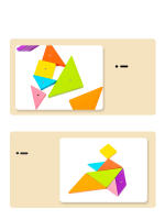 Rompecabezas Magnético 3D De Formas Geométricas Tablero Tangram Juguete Educativo De Madera Para Niños Juego Montessori - details 10