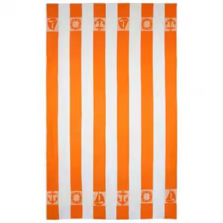 Lanovenanube Toalla de Playa Listas 100x170 Cm Naranja Rayas Marineras - 1