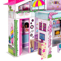 Barbie Casa de muñecas juguete, Dreamhouse, 2 plantas, estructura y muebles de cartón para montar, incluye muñeca, instrucciones de montaje, mide 79x38x70 cm, +4 años - details 1