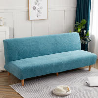Cubierta De Sofá Cama Sin Brazos Con Patrón De Hojas Tejido En Jacaranda Efecto Impermeable Protege Textiles Del Gato - details 7