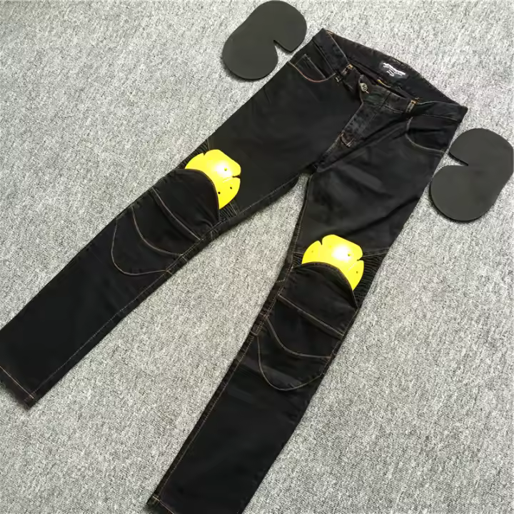 Clásicos Jeans De Motocicleta Negros Y Azules Con Protección De Rodilla Y Cadera Pantalones De Carreras Motocross Para Motorbike Ciclismo Protección Contra Choques - 1