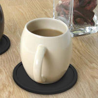 Juego De 7 Piezas De Cojines Para Vajilla Antideslizantes De Silicona No Esmerilados Redondos Negros Decoración Moderna Para Oficina Y Hogar - details 6
