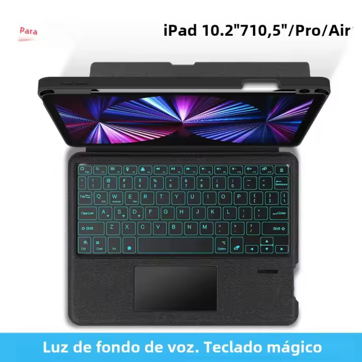 Teclado Inteligente HUWEI Para iPad De 10.2 Pulgadas 9ta 8va 7ma pro 11 12.9 Air 5ta 4ta Air3 10.5 Con Estuche Magnético Y Voz En Ruso Y Español - 1