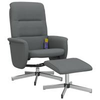 vidaXL Sillón reclinable de masaje con reposapiés tela Gris claro, Gris oscuro, Negro Sillon Dormitorio Sillon Comodos Silla Relax Sillón Sofá - details 0