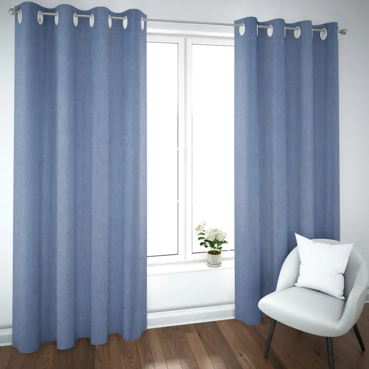 Cortinas Salón Dormitorio diseño de Lino - Cortinas Semitranslúcidas con Ojales Dos Paneles de 140 x 260 cm - 1