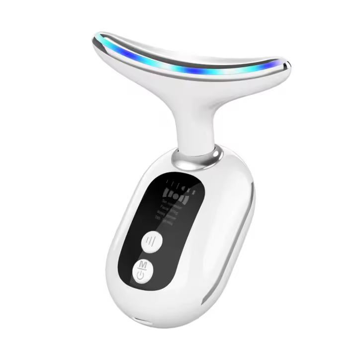 Instrumento de belleza para el cuello para eliminar las líneas del cuello y los pliegues nasolabiales, instrumento de belleza, instrumento de introducción reafirmante y lifting de luz facial, microcorriente EMS blanca - 1