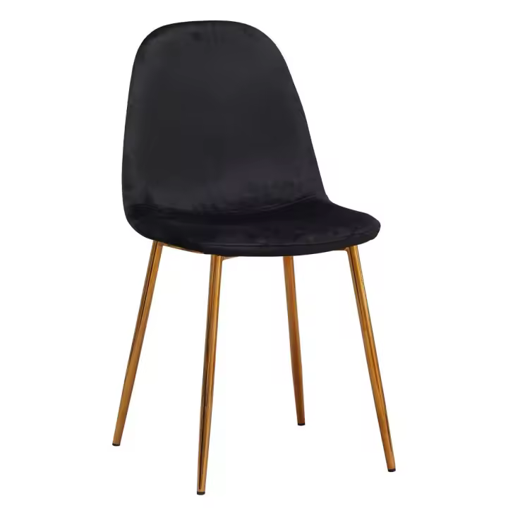 Silla Golden Teok Terciopelo - Negro - 1
