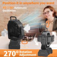 Ventilador Portátil Inalámbrico Con Luz LED Y Batería De Alta Capacidad De 20000mAh Para Camping Y Exteriores Incluye Gancho - details 4