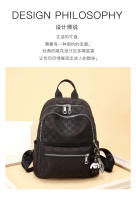 Nueva Moda Bolso De Hombro Doble Casual Para Mujer Bolsa De Escuela De Gran Capacidad Con Patrón Oscuro Material De Tela Oxford - details 1
