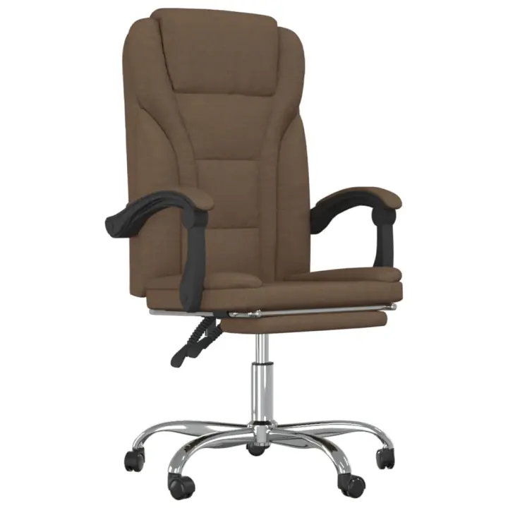 Silla de Oficina reclinable de Tela Marron - 1