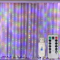 Luz De Techo LED USB Para Dormitorio Decoración De Navidad Guirnalda De Luz Faeira Para Bodas Y Hogar Tamaño 3x3/3*2/3*1 - details 35