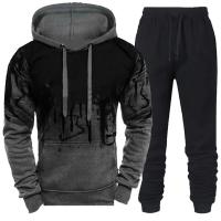 Conjunto Deportivo De Otoño Invierno Para Hombres Camuflaje Con Capucha + Pantalones 2 Piezas Preppy Style Cotton Jogging - details 9