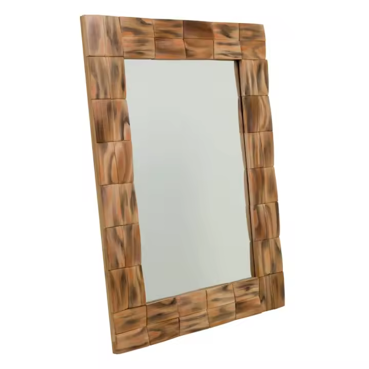 WANDERLUST DECO Espejo de madera marrón 62x2.5x84h cm de estilo Colonial - 1