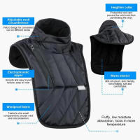 Conjunto De Calor Negro Para Motocicleta Y Scooter Eléctrico Con Collar Y Cubierta De Pierna Funda De Rodilla Suave Y Cálida Para Invierno - details 13