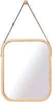 STARLEY Espejo bambu rectangular 41x33cm correa cuero - details 3