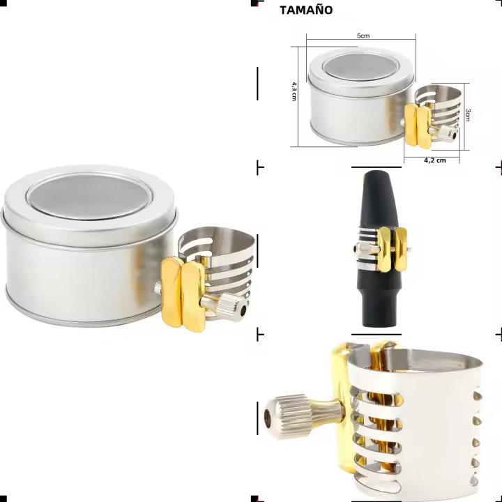 Mandíbula De Saxofón Ajustable Soprano/Alto/Tenor Accesorio De Acero Inoxidable Con Tornillo De Fijación Rápida Clip Para Instrumentos Musicales - 1