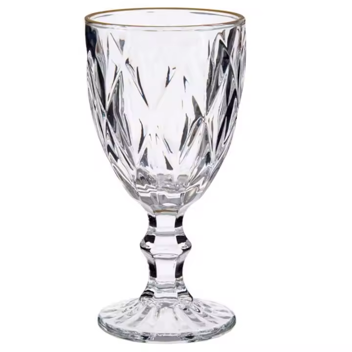 Arte Regal Set 6 Copas de vino 330 ml diamante filo oro - 1