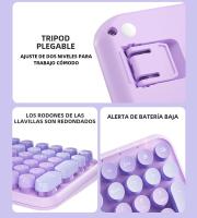 Teclado Inalámbrico Ergonómico 2.4G 106 Teclas Retro Con Teclas De Capa Redonda Función Multimedia Para PC/Laptop/Desktop - details 2