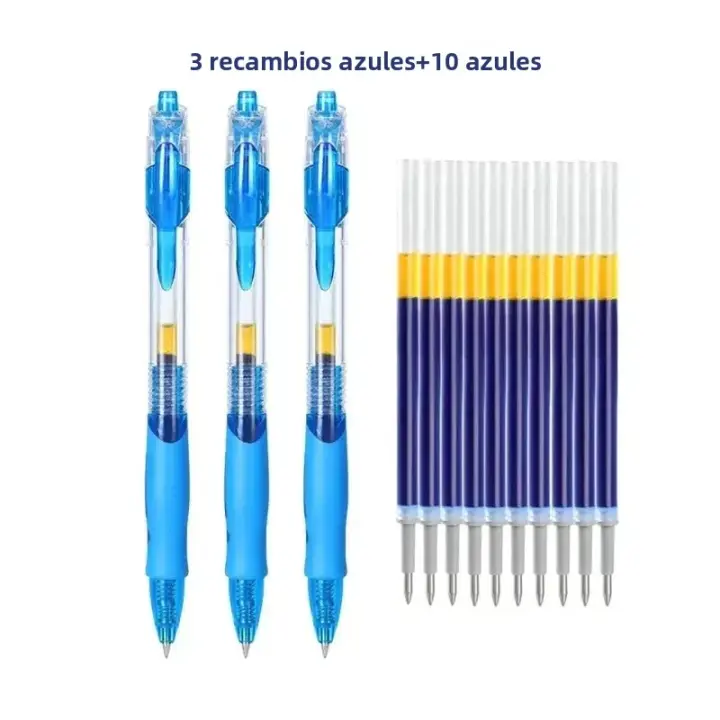 Juego De 13 Rotuladores Gel Retráctiles En Colores Negro/Rojo/Azul Para Escritura Suministros De Oficina Y Escuela Accesorios De Papelería - 1