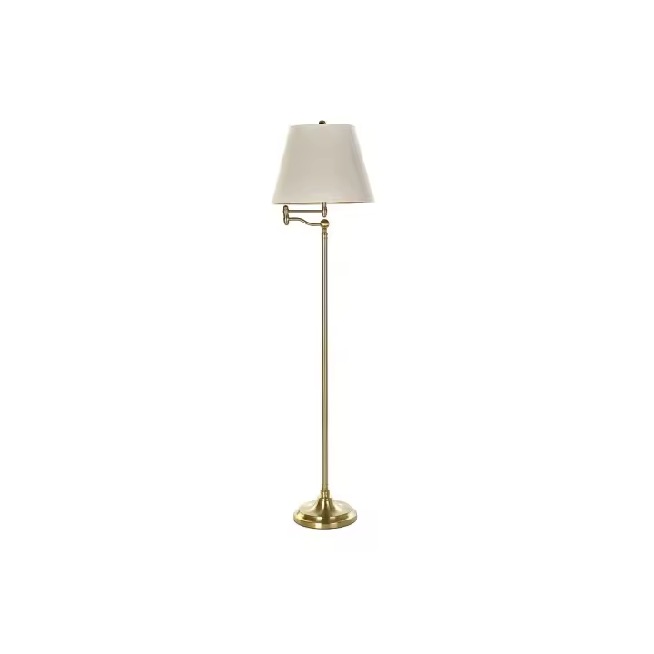 Lámpara de Pie DKD Home Decor Beige Dorado Metal Poliéster (41 x 41 x 160 cm) - 1