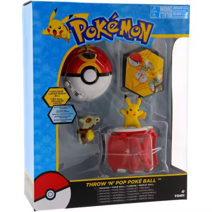 Blister Pokeball Pikachu + Cubone Pokemon. Blister de figuras coleccionables. Incluye personajes icónicos con detalles auténticos para los fans. - 1