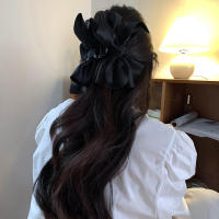 Grande Pinza Para El Cabello Con Lazo Nueva Moda Color Sólido Negro Herramientas De Estilo Para Mujer Y Niñas Accesorios De Cabello - details 5