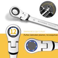 Llave De Eje Pivote Flexible 1 Pieza Herramienta De Mano Metrิกa Para Auto Y Reparación Del Hogar Con Cabeza Doble Y Antideslizante - details 4