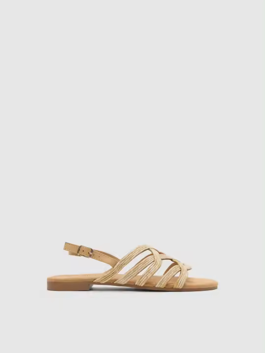 Sandalias de tiras cruzadas hechas de cordón de rafia INSIDE - 1