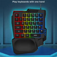 Teclado De Juego Con Una Mano Ergonómico 35 Teclas USB RGB Retroiluminado Mini Para Laptop Y PC Uso Con Una Mano - details 3