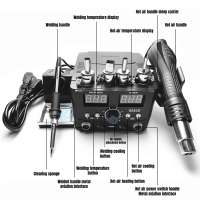 Estación de soldadura Digital LED 2 en 1, 800W, pistola de aire caliente, estación de retrabajo, soldador eléctrico para teléfono, PCB, IC, SMD, soldadura BGA - details 3