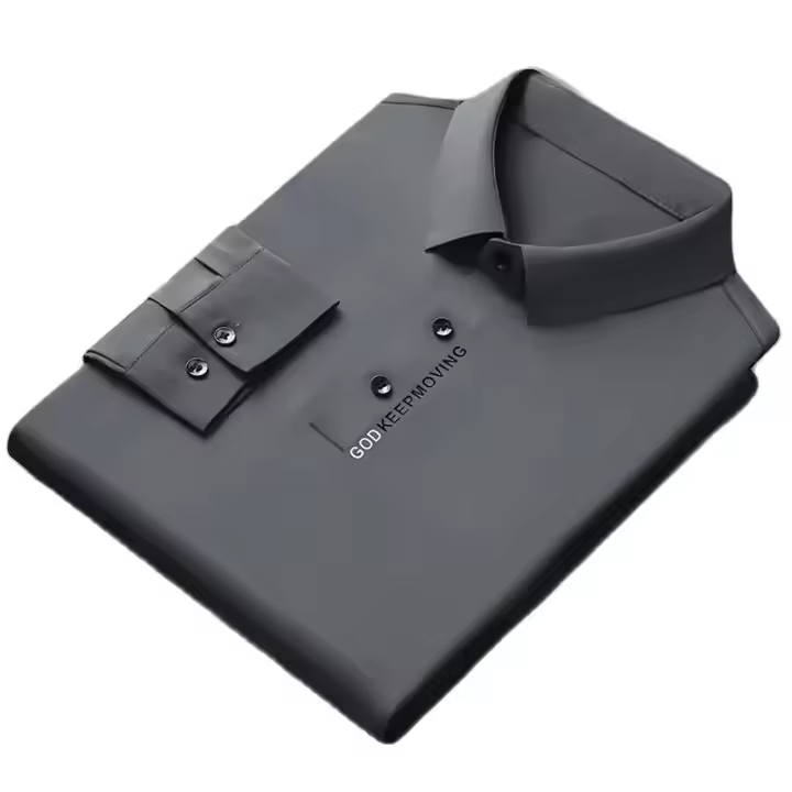 Camisa Polo De Lujo Para Hombre Estilo Británico Con Estampado Y Manga Larga Calidad Superior Moda Invernal Sin Rastros - 1