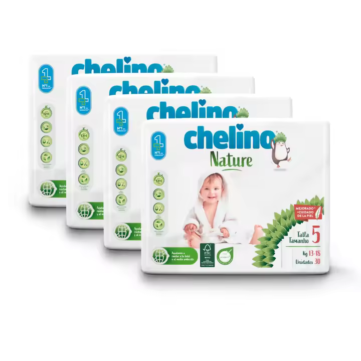 Pack ahorro Pañales T5 13-18 kg Chelino Nature 120 Uds - 1