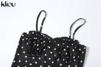 Vestido Clásico De Moda Para Mujer Kliou Point Con Tirantes Spaghetti Y Corte Trasero Sin Espalda Ajustado a La Figura Traje De Moda Para Mujer De Verano - details 4