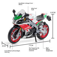 Modelo De Motocicleta De Aleación APULIA RSV4 SUZUKL GSX a Escala 1:12 Con Girado Del Neumático Delantero Y Suspensión Trasera Regalos Para Niños - details 2