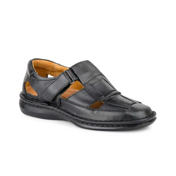 Cactus Modelo 4015 Sandalias Hombre Negro Piel Tallas Especiales - 1
